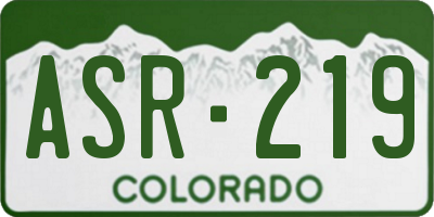 CO license plate ASR219
