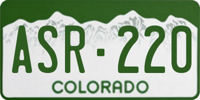 CO license plate ASR220