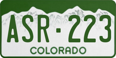 CO license plate ASR223