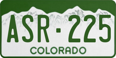 CO license plate ASR225