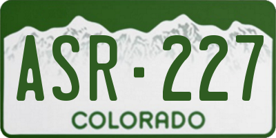 CO license plate ASR227