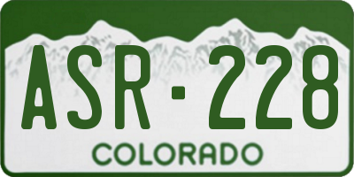 CO license plate ASR228