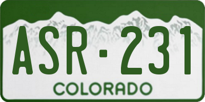 CO license plate ASR231