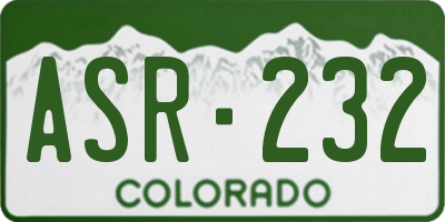 CO license plate ASR232