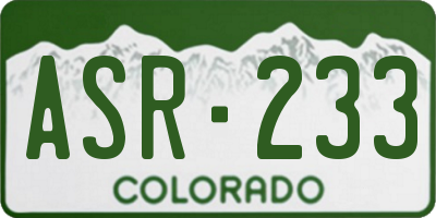 CO license plate ASR233