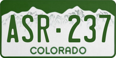 CO license plate ASR237