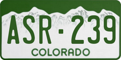 CO license plate ASR239