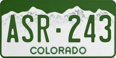 CO license plate ASR243