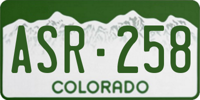 CO license plate ASR258