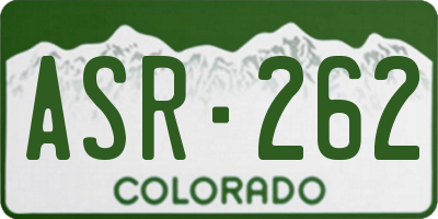 CO license plate ASR262