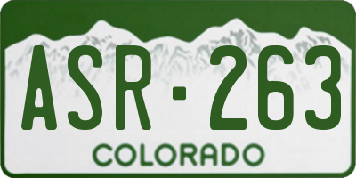 CO license plate ASR263