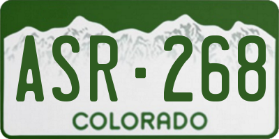 CO license plate ASR268