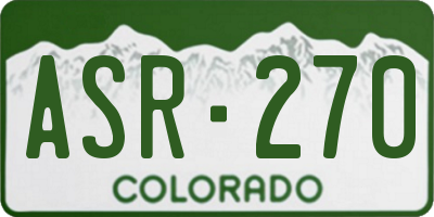 CO license plate ASR270