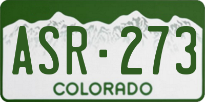 CO license plate ASR273