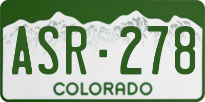 CO license plate ASR278