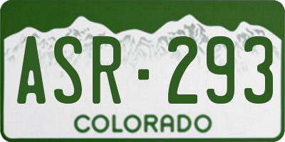 CO license plate ASR293