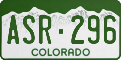 CO license plate ASR296