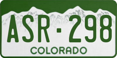 CO license plate ASR298
