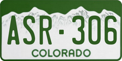 CO license plate ASR306