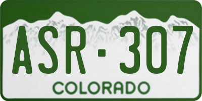 CO license plate ASR307