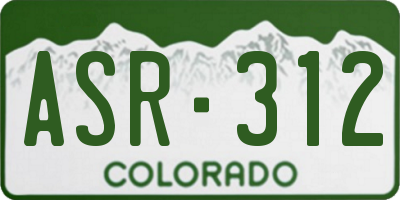 CO license plate ASR312