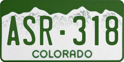 CO license plate ASR318