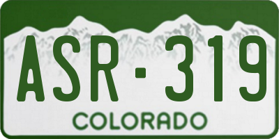 CO license plate ASR319