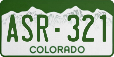 CO license plate ASR321