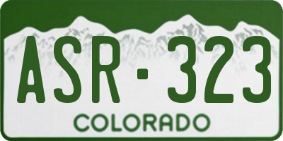 CO license plate ASR323