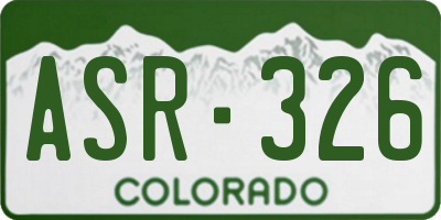 CO license plate ASR326