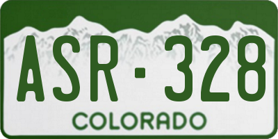 CO license plate ASR328