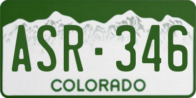 CO license plate ASR346