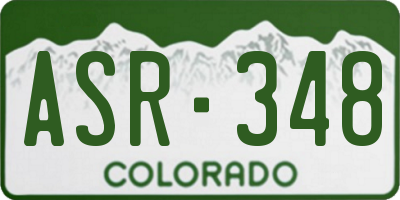 CO license plate ASR348