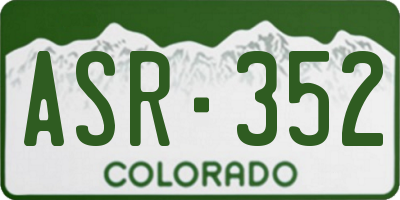 CO license plate ASR352