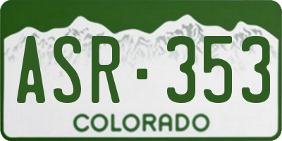 CO license plate ASR353