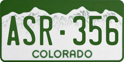 CO license plate ASR356