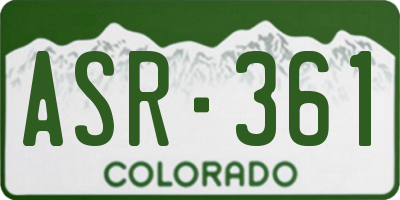 CO license plate ASR361