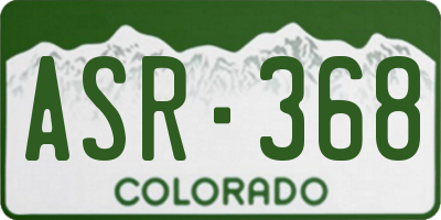 CO license plate ASR368