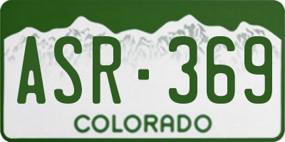 CO license plate ASR369