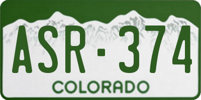 CO license plate ASR374