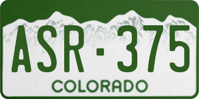 CO license plate ASR375