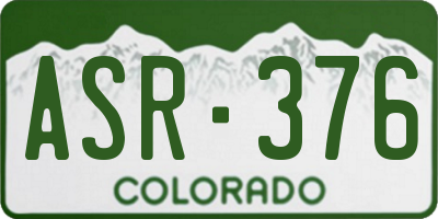 CO license plate ASR376