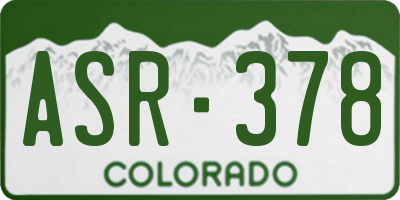 CO license plate ASR378