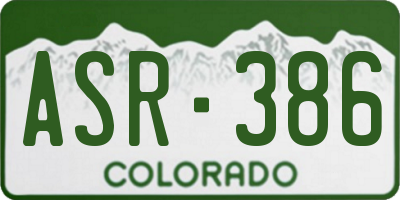 CO license plate ASR386