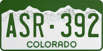 CO license plate ASR392
