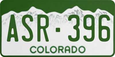 CO license plate ASR396