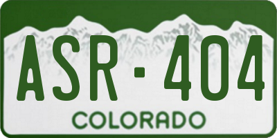 CO license plate ASR404