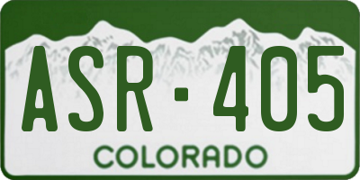 CO license plate ASR405