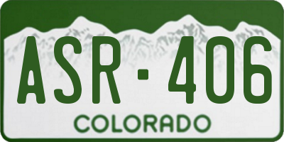 CO license plate ASR406