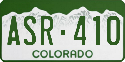 CO license plate ASR410